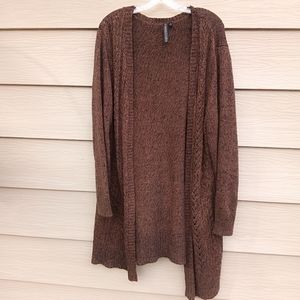 Allie and Rob brown knit cardigan, open front, great condition, 2X